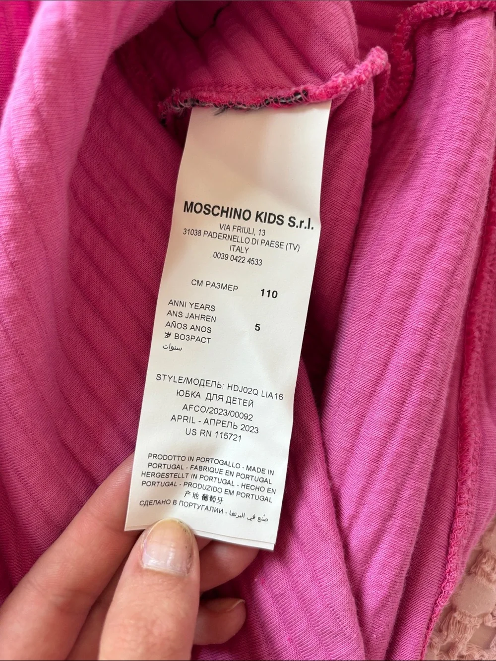 Moschino Hot Pink Ribbed Teddy Sweatshirt & Skirt Set
